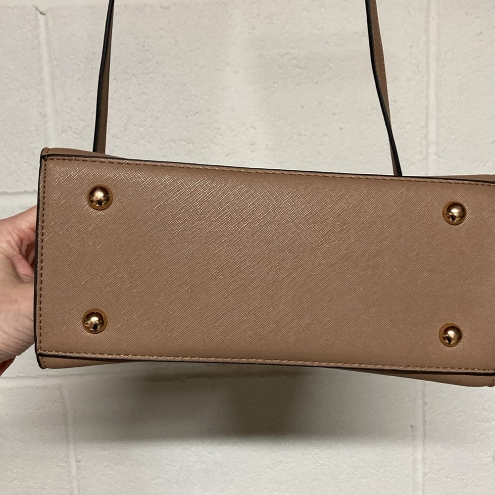 Dune London Brown Two-Tone Croc-Texture Top Handle Crossbody Bag - Picture 4 of 7